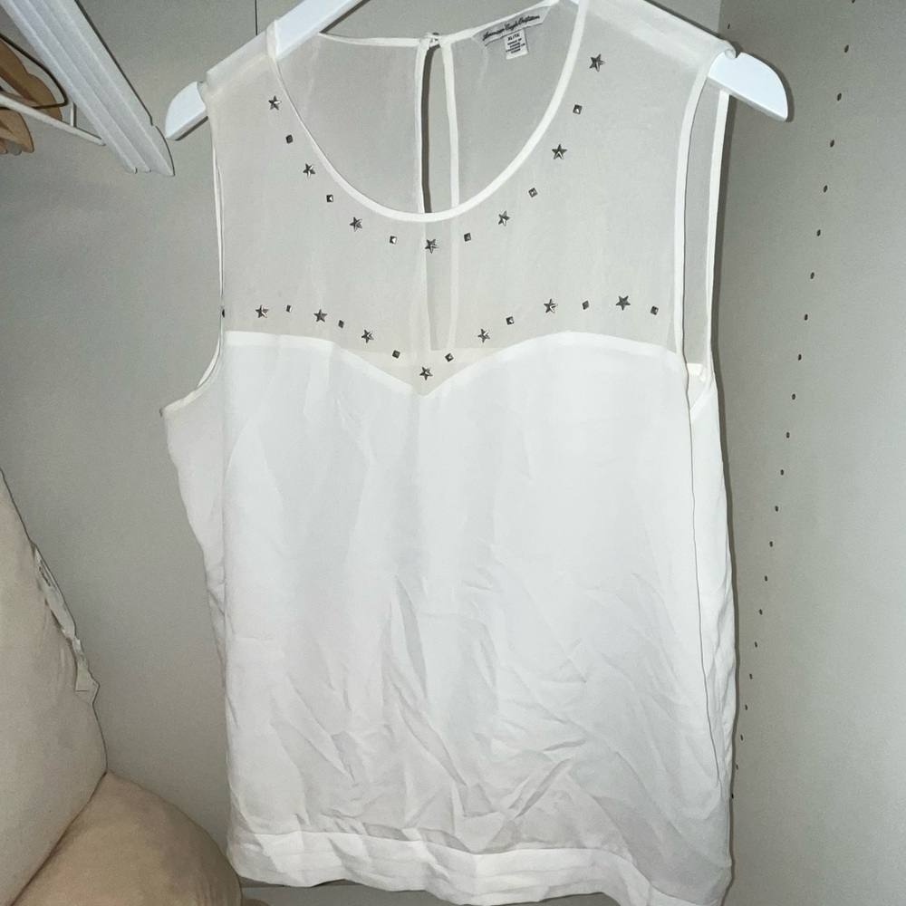 American Eagle Outfitters White Star Embellished Blouse - Picture 2 of 4